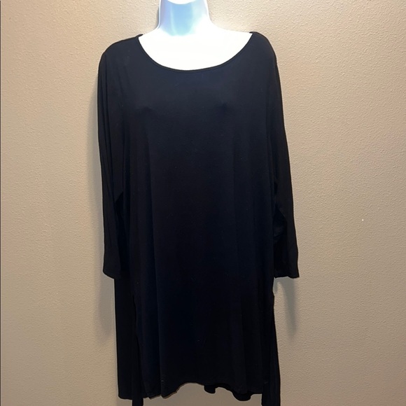 Tahari Women’s Black Long Sleeved Round Crew Neck 3/4 Sleeve Size 1X - Picture 1 of 16